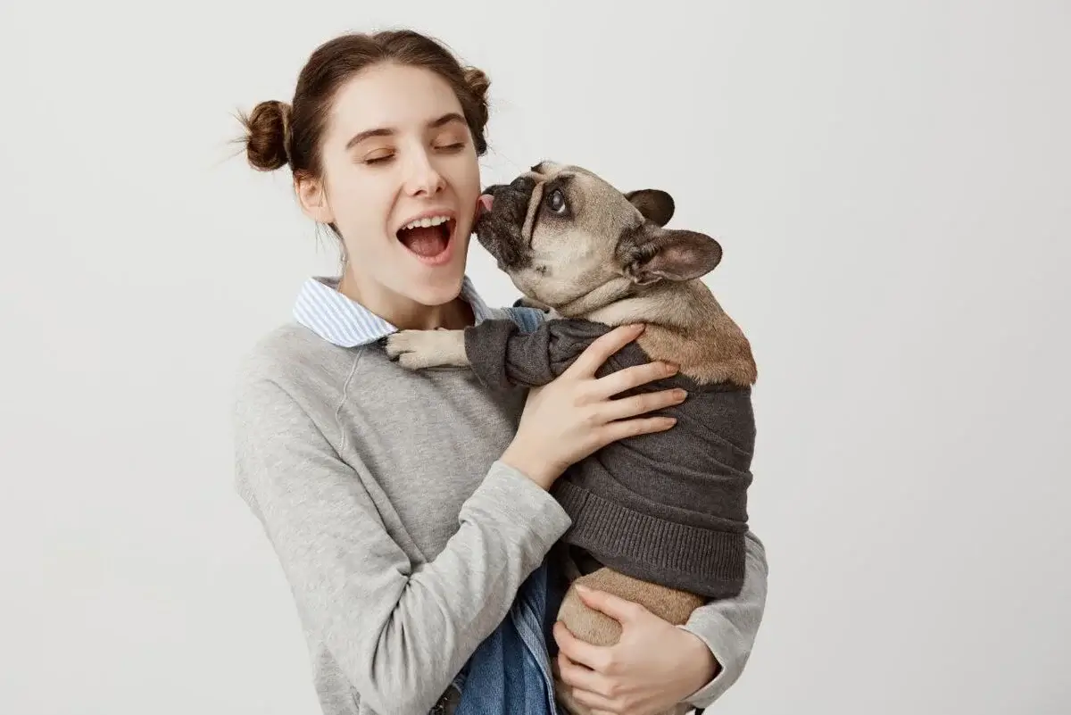 Person holding a puppy